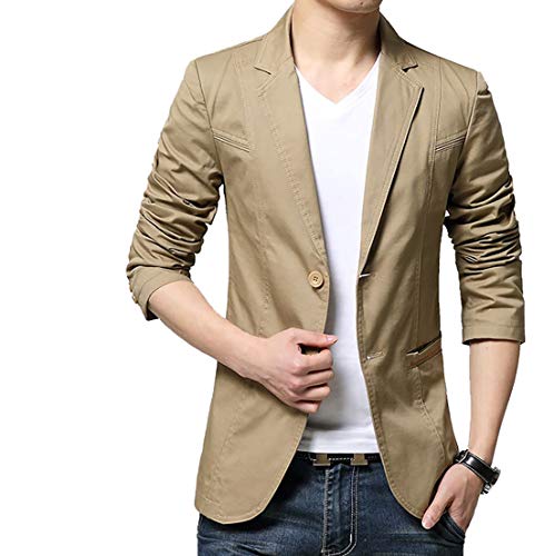 GAESHOW Suit Jacket for Men, Two Button Slim Fit Casual Blazer Lightweight Business Daily Sport Coats