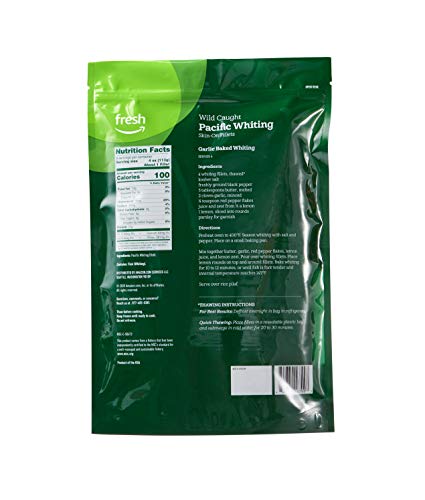 Amazon Fresh Brand, Wild Caught Pacific Whiting Skin-On Fillets Value Pack, Frozen thumb #1