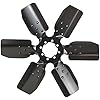 Derale 17117 Heavy Duty Fan Blade Series 1000 17" Steel Clutch Fan Standard Rotation , Black