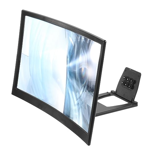 QUARKZMAN 14' Pantalla Lupa para Celular Teléfono, 3D HD Lupa Proyector Pantalla Amplificador Soporte para Todos Teléfonos Películas Vídeo Juegos, Negro 12x7.5x0.5