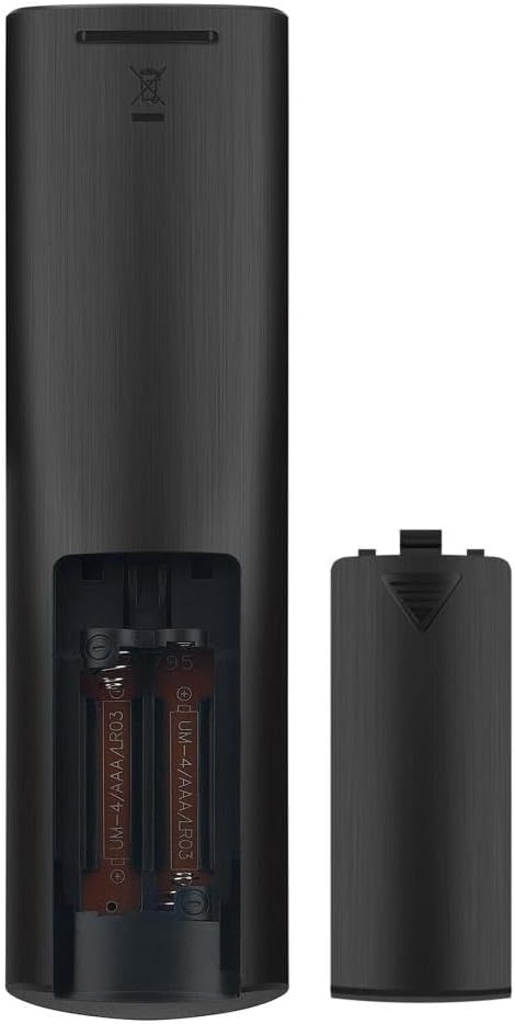 Image of the AKB76040302 remote control's battery compartment with the cover removed, showing two AAA battery slots.