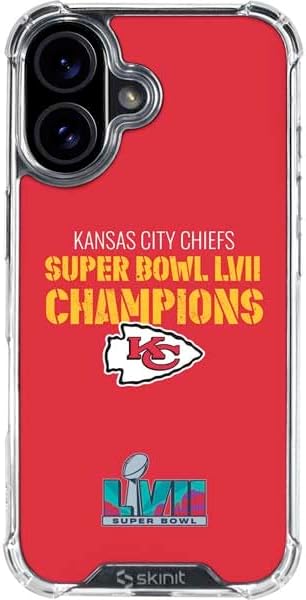 Skinit Clear Phone Case Compatible with iPhone 16 - Officially Licensed NFL Kansas City Chiefs Camo Design