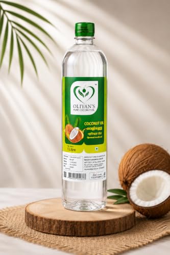 Image of OLIYAN'S Pure Coconut oil | 1 Liter | 100% Pure & Natural | Pure and Fresh Fragrance | Organic Coconut Oil for Cooking, Skin, and Hair - Versatile, Natural, and Nourishing
