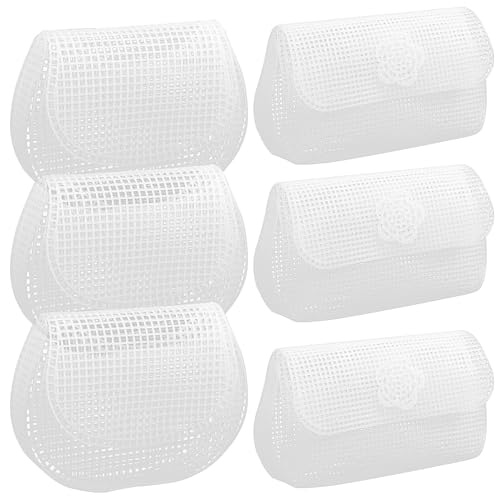 EXCEART Mesh Canvas Sheets for Bag Making 6Pcs 16.7 X 9.1 Inch Plastic Canvas for Crochet Handbags Sewing Craft Supplies Transparent Durable Mesh Material