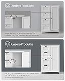 SONGMICS Sideboard Badschrank mit 4 Schubladen u. 1 Schrank-Abteil aus Holz weiß - 9