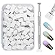 Qufiiry 100 Stück Nail Art Schwämme mit Metallgreifer, Nagelkunst schwammpinsel, Maniküre Zubehör für Nägel, um eine Vielzahl von Gradient Nail Art Patterns zu Erstellen