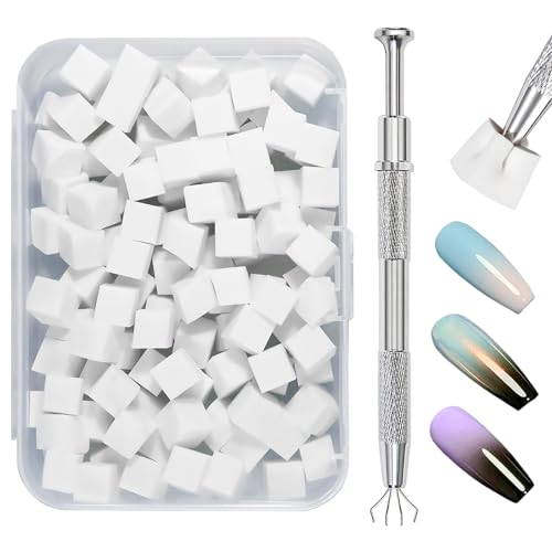 Qufiiry 100 PCS Nail Sponges for Ombré, Nail Art Tools Sponge Brush
