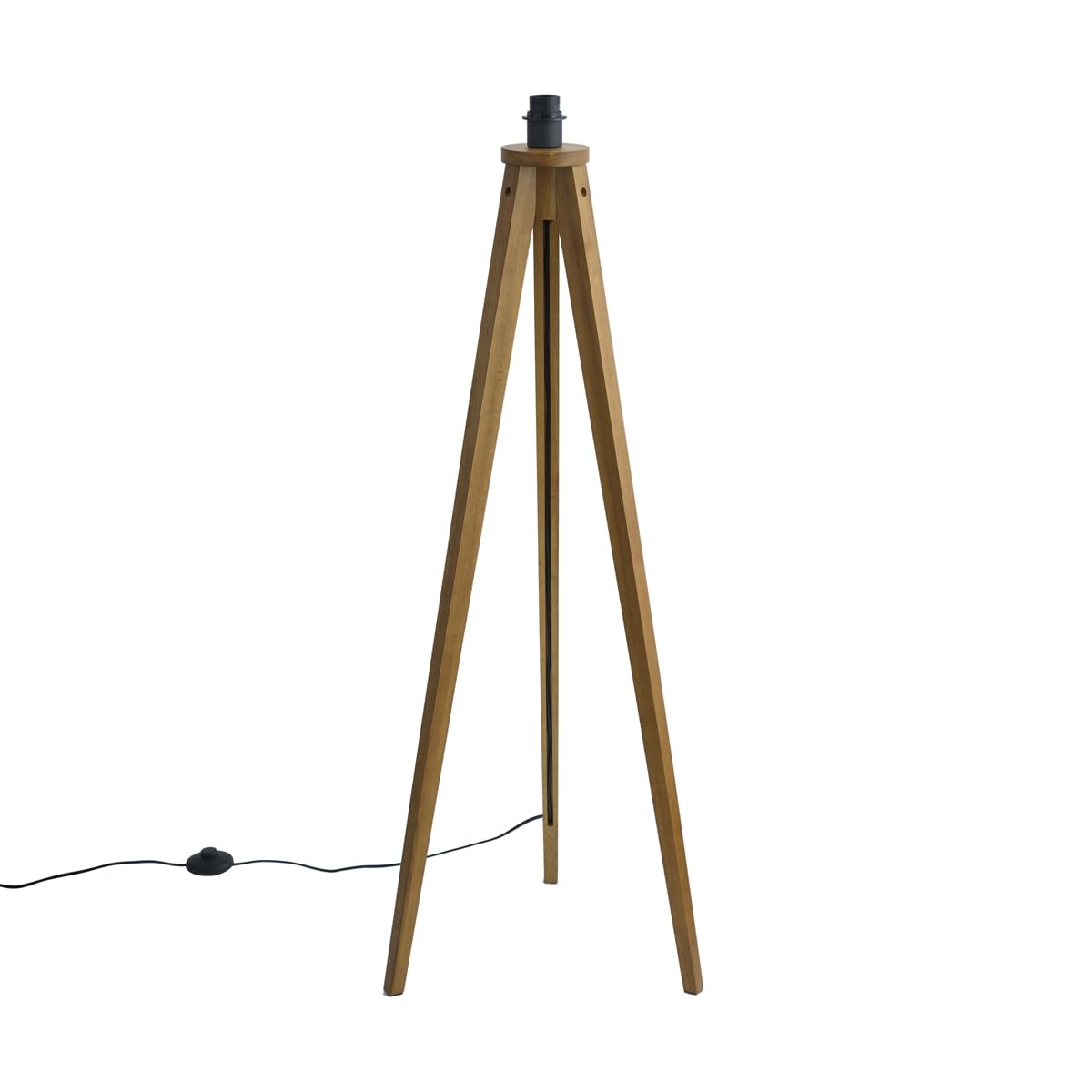 Qazqa - Rural Floor lamp Tripod Vintage Wood - Tripod Classic- - Country - Suitable for LED E27 | 1 Light - Wood Floor lamp - Suitable for Bedroom I