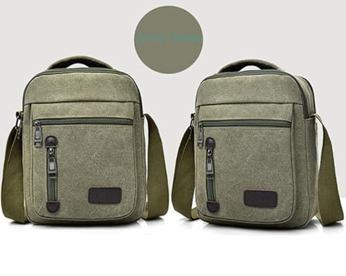 Messenger bag for Men Women, Vintage Canvas Crossbody Bag Shoulder Bag Multi Pocket Purse, Small Messenger Satchel Bag Travel2
