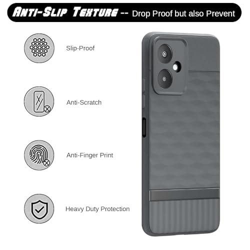 Image of Shockproof Case for Mi Redmi 13C 5G / Poco M6 5G | Full Camera Protection | TPU Flexible Back Cover for Mi Redmi 13C 5G / Poco M6 5G (Graphite Grey)