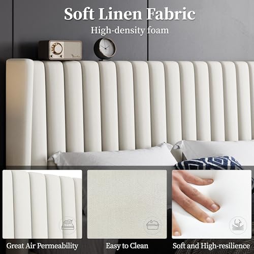 Yaheetech YT-00127945 Queen Bed Frame Upholstered Platform Bed thumb #3