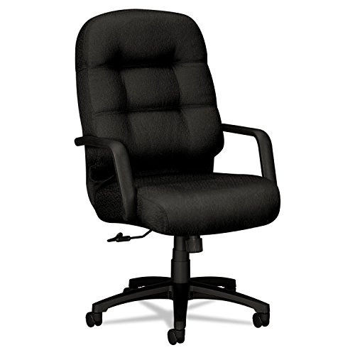 Image of HON Leather Executive Chair - Pillow-Soft Series High-Back Office Chair, Black (2091SR11T)