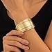 Kysin Chiys Fashion Multi-layer Stackable Bracelet Metal Smooth Wide Open Band Bracelet Exaggerated Design Sense Bangle Bracelet for Woman - Gold