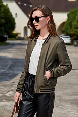 Spym Womens Bomber Jacket Lightweight Floral Print Collar Stand Fashion Casual Coat #TOP1