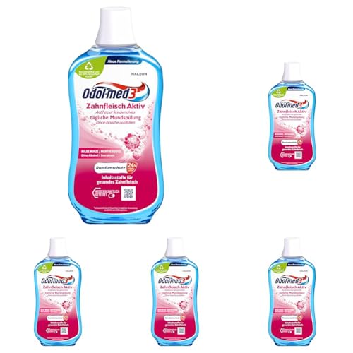 Odol-med3 Mundspülung Zahnfleisch Aktiv, alkoholfreie Mundspülung, 500ml (Packung mit 5) Odol-med3 Mundspülung Zahnfleisch Aktiv, alkoholfreie Mundspülung, 500ml (Packung mit 5)