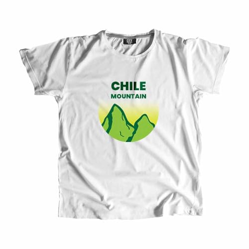 T-shirt Chile Mountain unisexe blanc contre la chaleur pour peau sensible