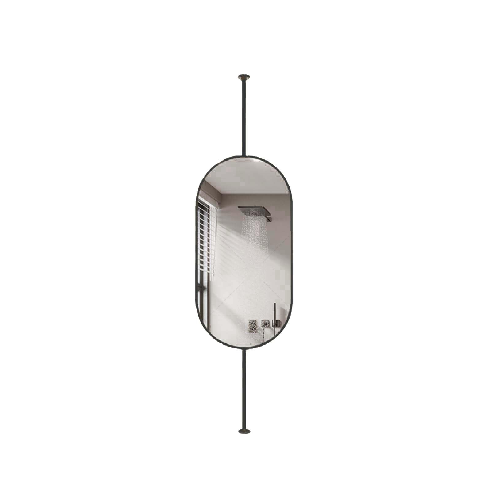 Espejo Ovalado De Techo Doble Cara con Rotación 360° For Tocadores, Ideal For Baños, Entradas, Tiendas Y Hoteles(Black,40x80cm)