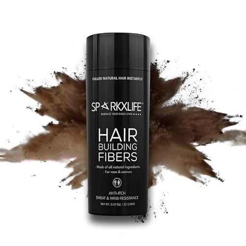 Image of Hair Fiber Brown - Keratin Thick Fiber & Hair Building Fibre for Men & Women - Instant Concealer & Filler powder for Thinning Hairline & Bald Spots (27.5g) (Brown)
