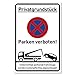 Produktbild Privatparkplatz Schild Parken Verboten (20x30 cm Kunststoff) - Hochkant - Fahrzeuge Werden kostenpflichtig abgeschleppt - Klares Zeichen für Parkverbot - Parkplatz Schilder Privatgrundstück
