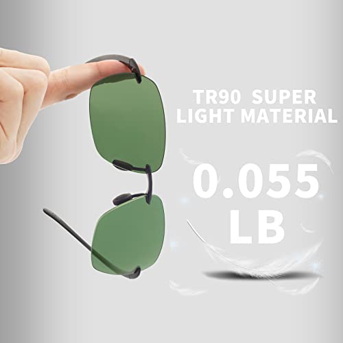 Ladeesse Sports Polarized Sunglasses For Men Women Tr90 Rimless Frame For Running Fishing Baseball Driving #TOP2