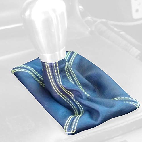 RedlineGoods Shift Boot Compatible with Pontiac Fiero 1984-88. Tailor Made - not Universal. Genuine top-Grade Italian Black Suede (Alcantara) with Silver Thread