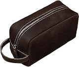RC ROCKCOW Genuine Leather Toiletry Bag for Men Travel Shaving Dopp Kit-Large Cosmetic Bags Toiletries Bathroom Organizer