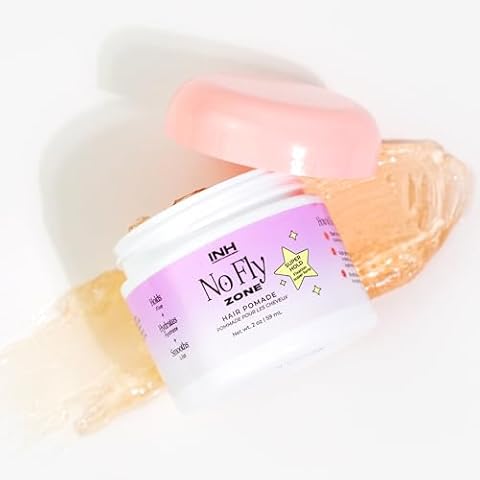 INH Hair Pomade for Flyaways | Water Based & Strong Hold Fly Away Hair Tamer | Sweat Proof No Fly Zone Pomade & Texturizer for Styling | Glossy Finish for a Sleek Look | 2oz Cover