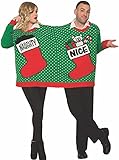 Forum Novelties Naughty and Nice Ugly Christmas Sweater for Two, X-Large