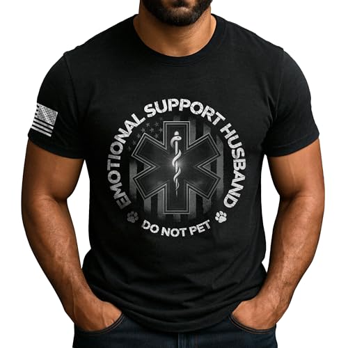 Emotional Support Husband T-Shirt, Do Not Pet Shirt, Husband Shirts from Wife, Funny Shirts for Men