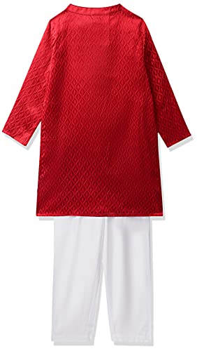 Image of Amazon Brand - Jam & Honey Boy's Cotton Festive Printed Kurta & Pant Set Which Is Both Comfortable And Stylish