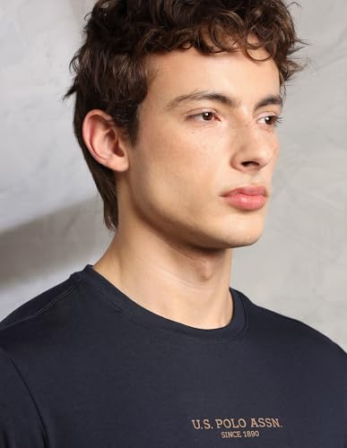 Image of U.S. Polo ASSN. Mens PE006 Supima Cotton Brethable Full Sleeve Lounge T-Shirt