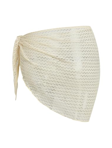 Image of ZAFUL Sarong Coverups for Women Beach Vacation Fishnet See Thru Tie Side Bathing Suit Cover Up Mini Skirt