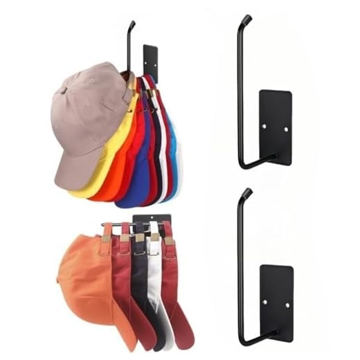 2 Pack Wall Mounted Hat Rack, Adhesive and Screw Hat Hooks Organizer for Baseball Caps, Closet, Door, or Bedroom (Black)
