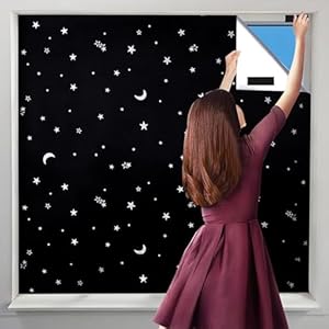 Toxaaiwr Sternennacht Verdunkelungsplissee 299,7 x 144,8 cm