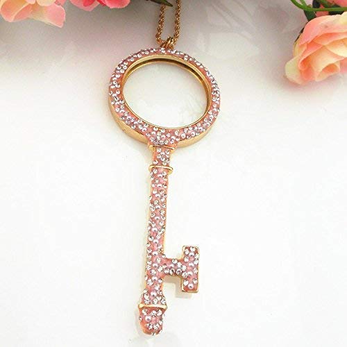 LFDHSF Lupe mit hellem langem Pullover Kette Halskette Anhänger Spiegelglas Einfache Mode Persönlichkeit Glas 2X 4X 25x Handglas