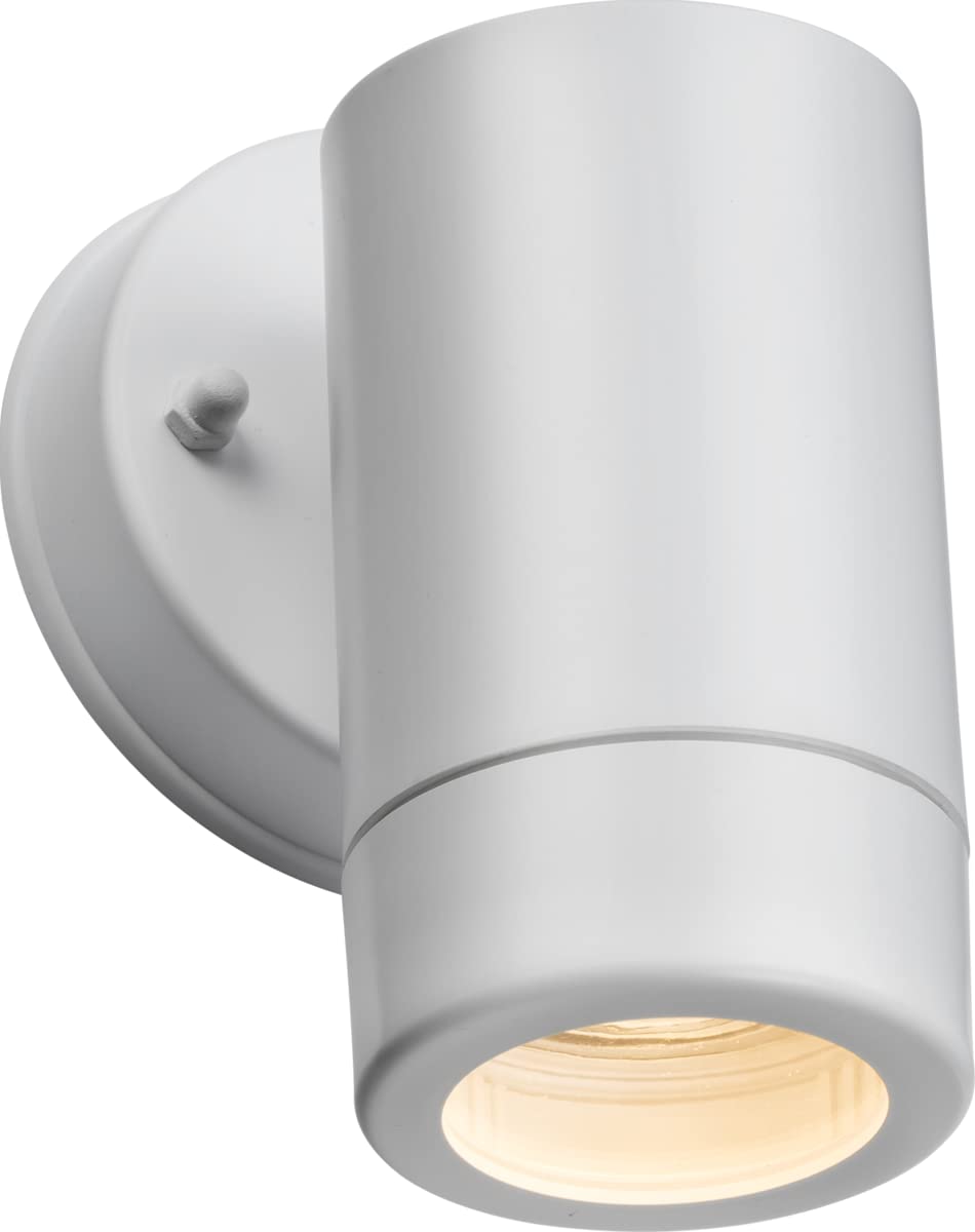 Knightsbridge EAMON Single Wall Light White Polycarbonate GU10 EA1W - 230V IP54