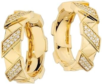 Helix Infinite Small Hoop Earrings With Diamonds 18K Gold