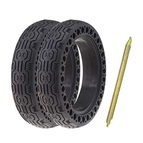 Micro Traders 2Pcs 8.5 Inch Solid Tyre and Tyre Spoon Kit, Rubber Hollowing Wheel for Electric Scooter Replacement Compatible with Xiaomi M365