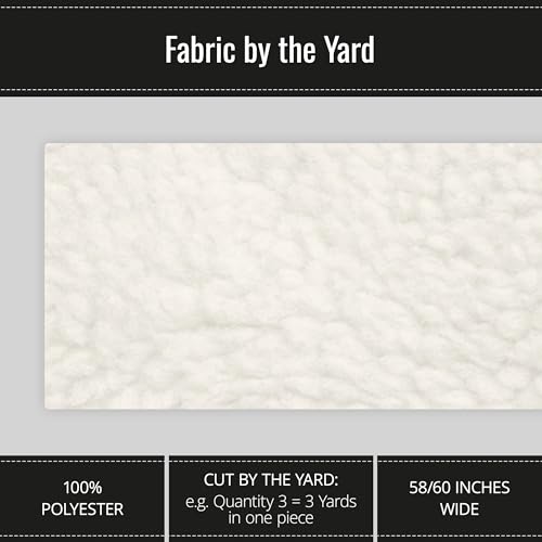 Luxurious Creamy White Faux Fur Sherpa Fleece Fabric by the Yard for Crafting and Sewing – Super Soft and Plush Material by David Textiles 4 Luxurious Creamy White Faux Fur Sherpa Fleece Fabric by the Yard for Crafting and Sewing – Super Soft and Plush Material by David Textiles - Image 3