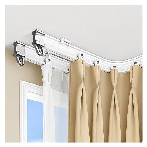 Barre de rideau double réglable plafond pour séparateur de pièce et douche