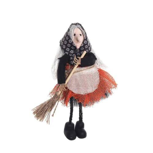 Zimrtvnt Handmade Kitchen Witch Doll Vintage Cloth Folk Art Figurine Kitchen Witch Home Decor Whimsical Halloween Tabletop Ornament Unique Gift for Cooking Lovers Mom or Friend (B)