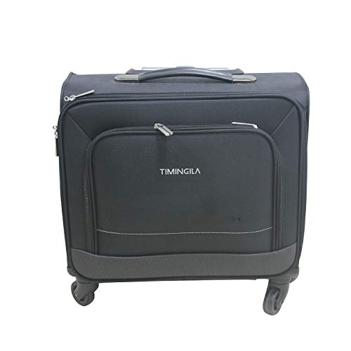 TIMINGILA Expandable Softside Suitcases with Spinner Wheels, BLACK