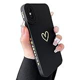 SmoBea Compatible with iPhone Xs Max Case Luxury Gold Heart Pattern Soft Liquid Silicone Shockproof...