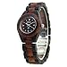 Bewell Sytlish Bracelet Female Wrist Watch Light Black and Red Small Dial Round Quartz Wood Watches for Ladies