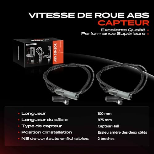 Capteur ABS arrière mesure précise de vitesse de roue pour Série 1 E81 E82 E87 E88 - 4
