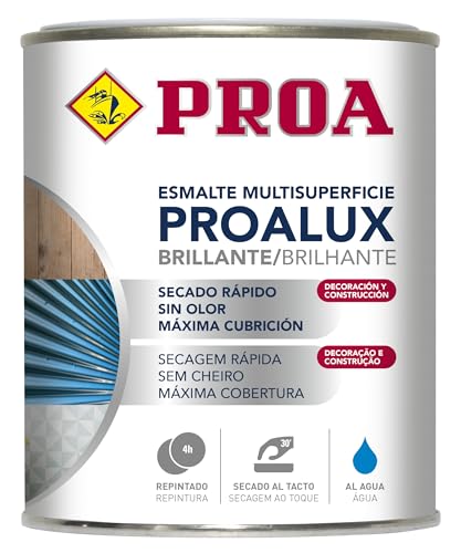 PROA PROALUX Esmalte al agua Multiadherente. Blanco. 750 ML. Multisuperficie. Brillante