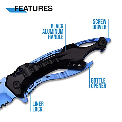 Tac-Force Mt-A705Bl Spring Assisted Tactical Folding Knife, 4.5-Inch Closed #TOP3