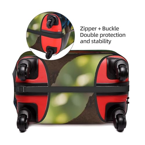 Fantastic Parrot Feather Print Personalized Travel Luggage Cover With Zipper, Elastic Luggage Cover,For Daily Use4