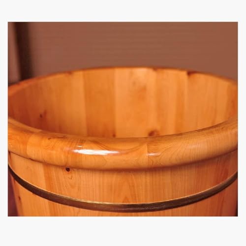 Tina de baño para pies de cedro hecha a mano para sauna miniatura 4
