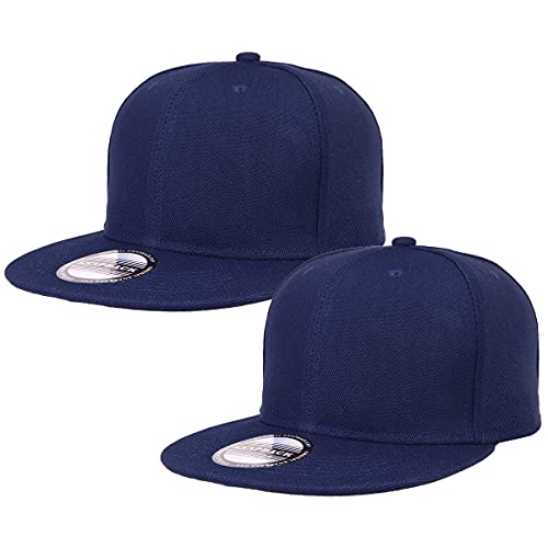 Image of Classic Snapback Hat Cap Hip Hop Style Flat Bill Blank Solid Color Adjustable Size